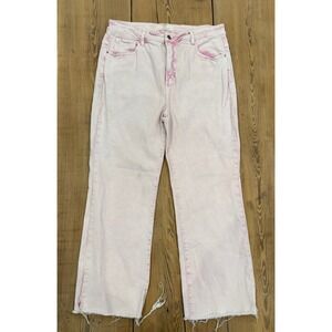 Women’s Risen Light Pink High-Rise Wide Leg Jeans